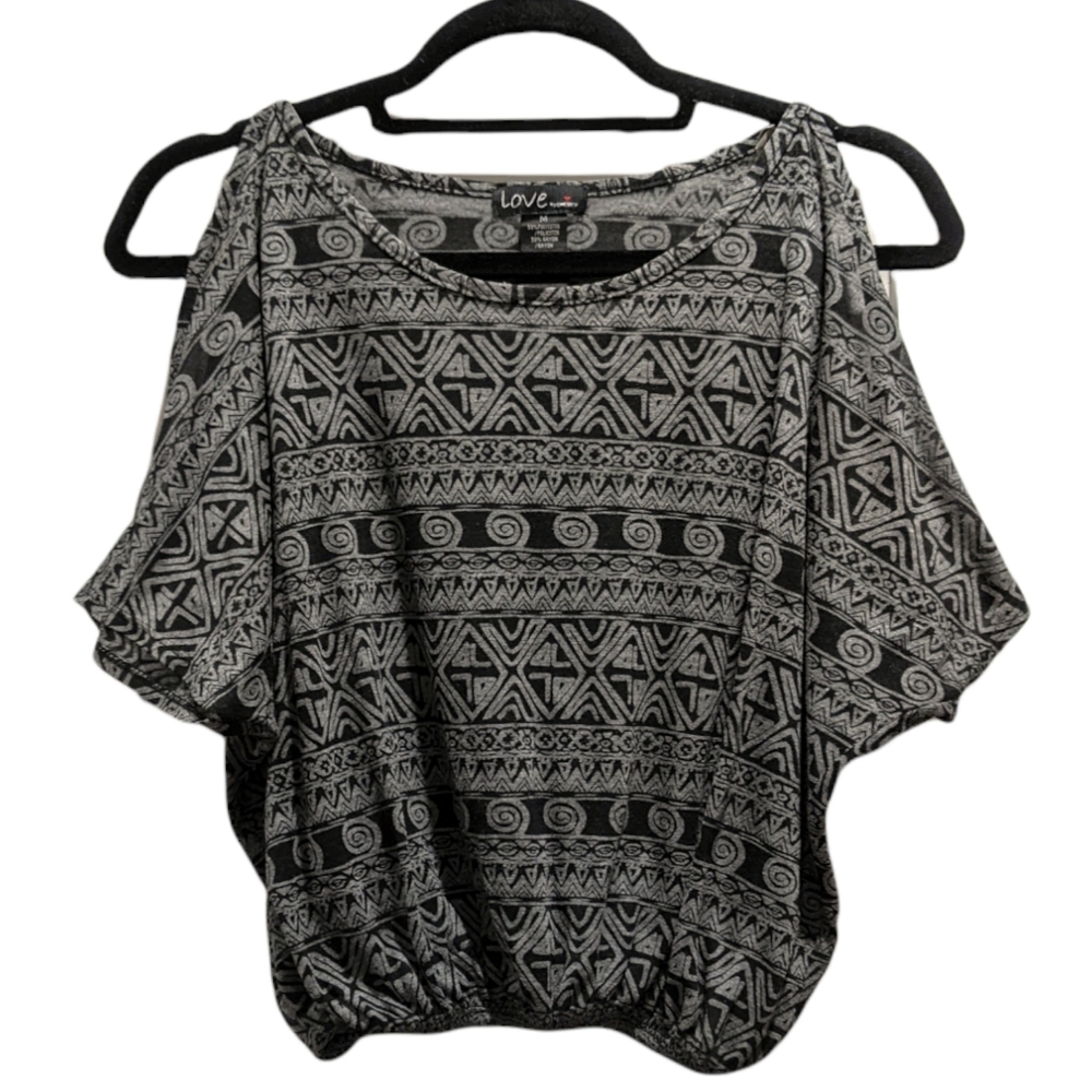 Love by Chesley Cold Shoulder Batwing Sleeve Shirt